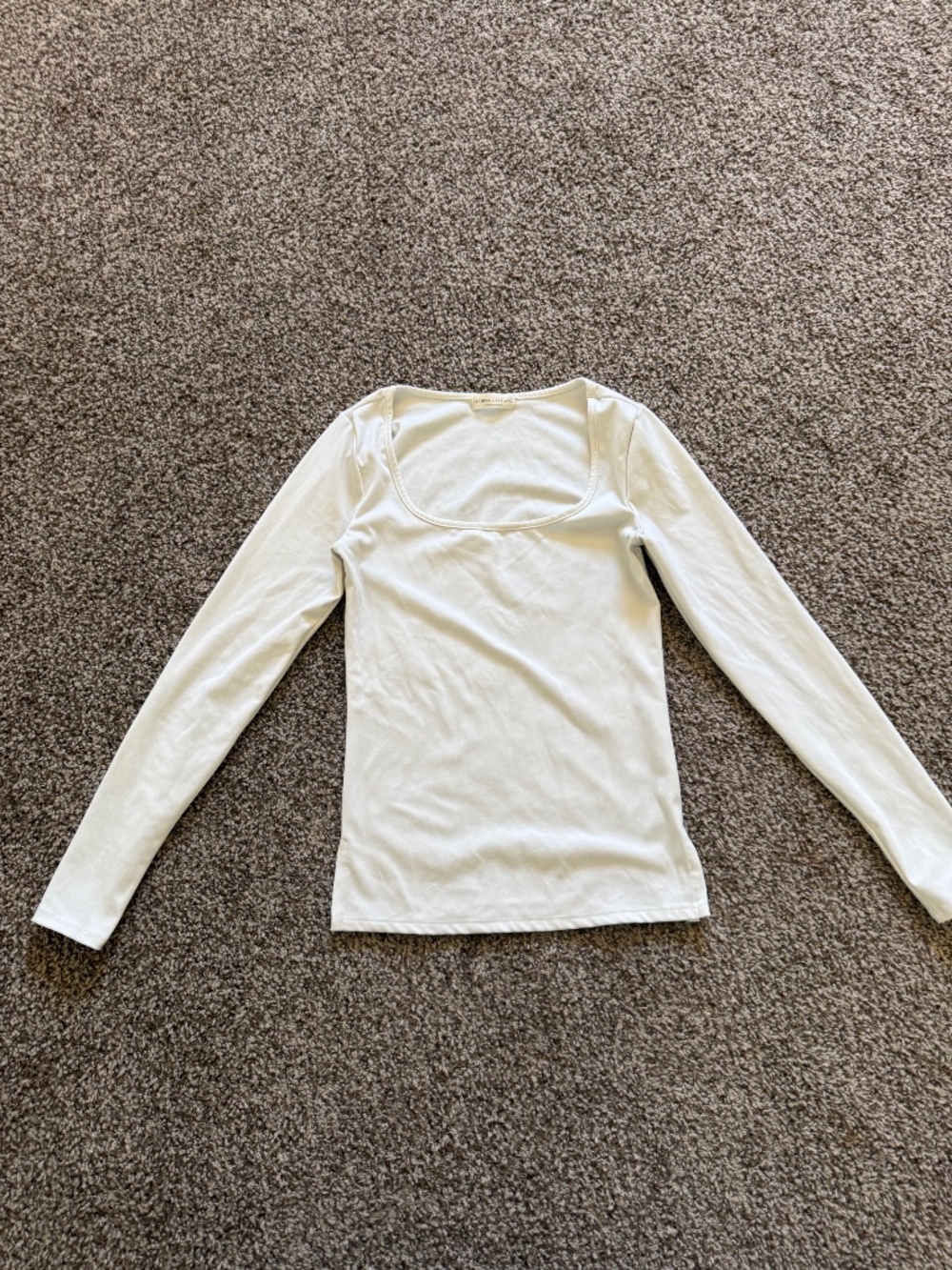 White Square Neckline Long Sleeve